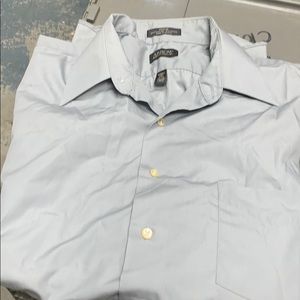 Mens Arrow Regular Fit Long Sleeve Gray Button Down Dress Shirt Sz 16.5 34/35